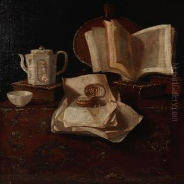 Still Life With Books Oil Painting by Pieter Gerritsz. van Roestraten