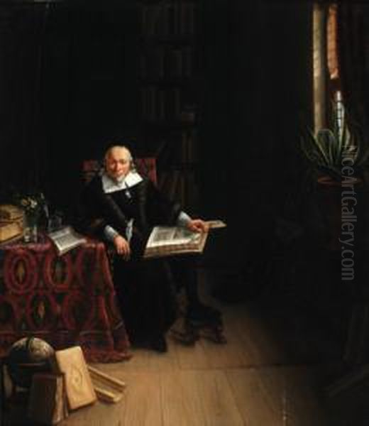 Scolar Oil Painting by Jan Hendrik Van Rossum Du Chattel
