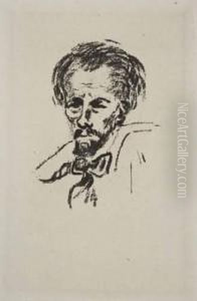 Portrait De Meryon Oil Painting by Paul Van Ryssel