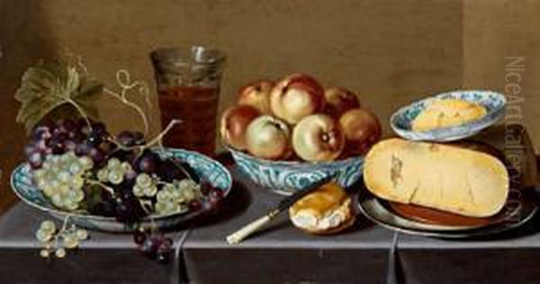 Natura Morta Con Uva Oil Painting by Hans van Sant