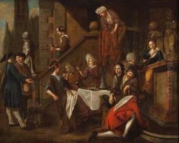 Le Repas De Chasse Oil Painting by Jacob Philipp Van Santvoort