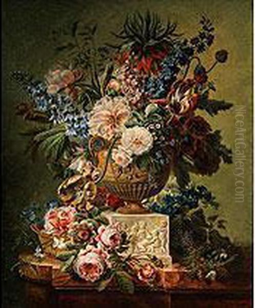 Blumenstilleben Oil Painting by Cornelis van Spaendonck