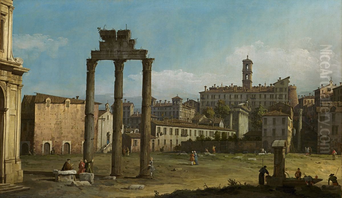 Ruins of the Forum, Rome Oil Painting by Bernardo Bellotto