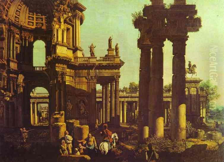 Ruins of a Temple Oil Painting by Bernardo Bellotto