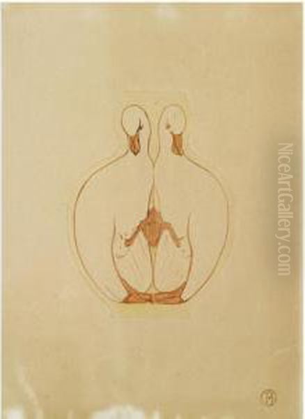 Two Ducks Oil Painting by Theodorus Van Hoytema