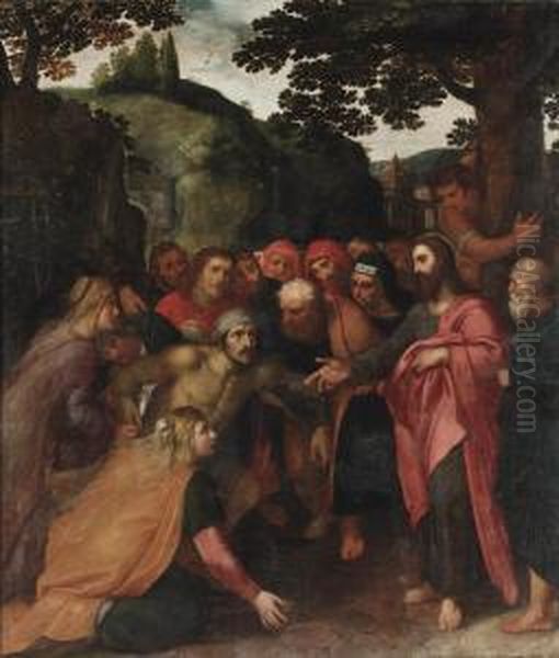 The Raising Of Lazarus Oil Painting by Otto van Veen