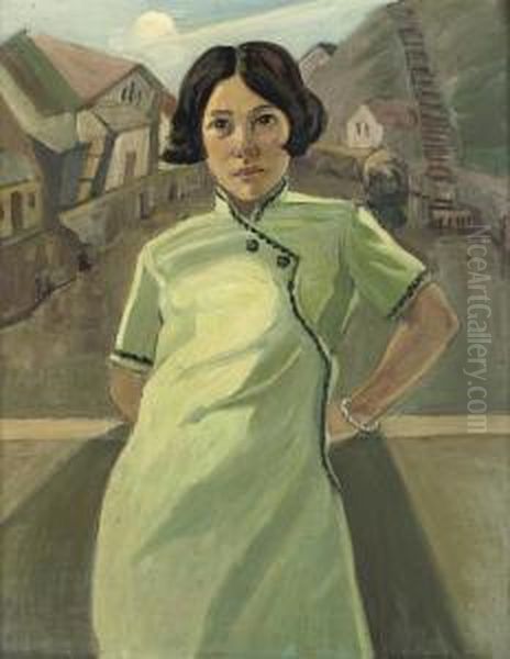 Chineesch Meisje - Chinese Girl Oil Painting by Henry Van Velthuysen