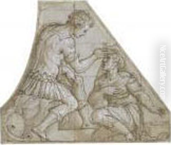 Grand Duke Cosimo De'medici Reviving The City Of Volterra Oil Painting by Giorgio Vasari