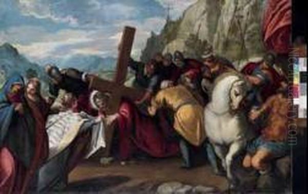 Salita Al Calvario Oil Painting by Antonio da Vassilacchi