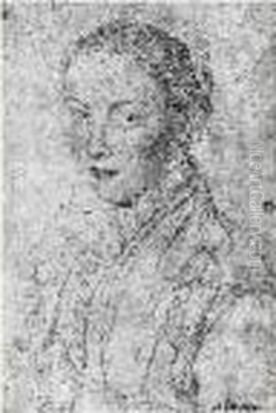 Portrait De Femme Oil Painting by Antonio da Vassilacchi