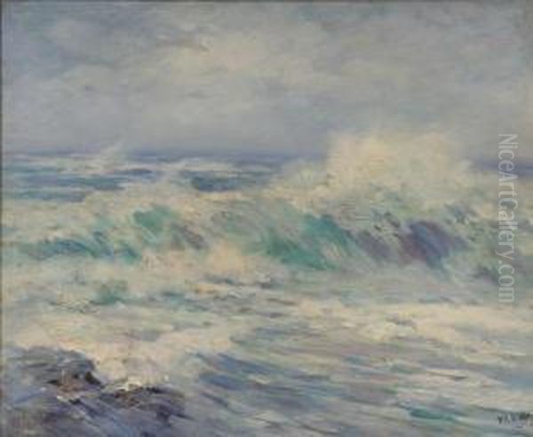 Impressionist Seascape Oil Painting by John William, Will Vawter