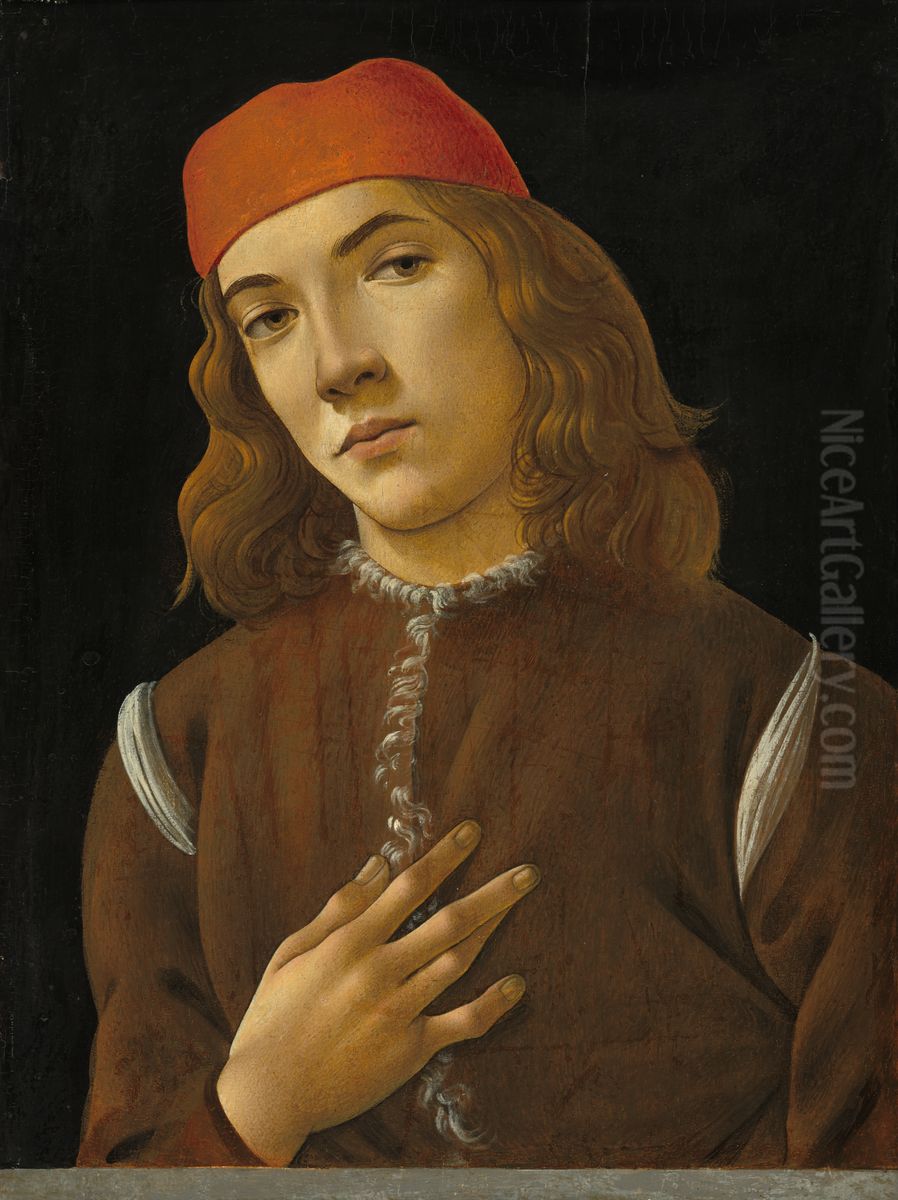 Portrait of a Youth Oil Painting by Sandro Botticelli
