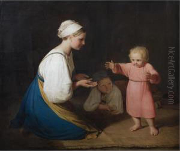 First Steps Oil Painting by Aleksei Gavrilovich Venetsianov