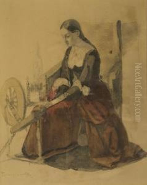 A Weaver With A Loom Oil Painting by Aleksei Gavrilovich Venetsianov