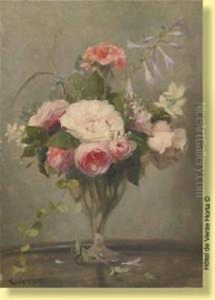 Vasefleuri Oil Painting by Eugene Verdyen