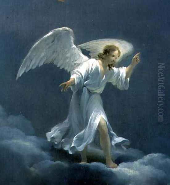 The Annunciation to the Shepherds (detail of the angel) 1656 Oil Painting by Nicolaes Berchem