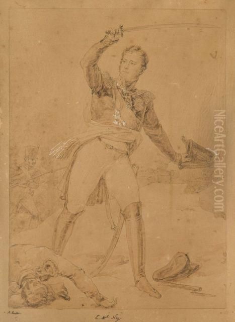 Le Marechal Ney Chargeant Oil Painting by Horace Vernet