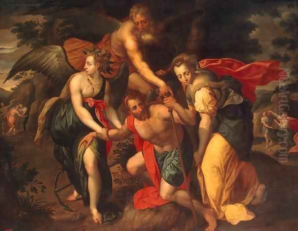 Allegory of the Three Ages of Man Oil Painting by Jacob De Backer