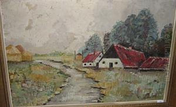 Paysage Flamand Oil Painting by Raymond Verstraeten