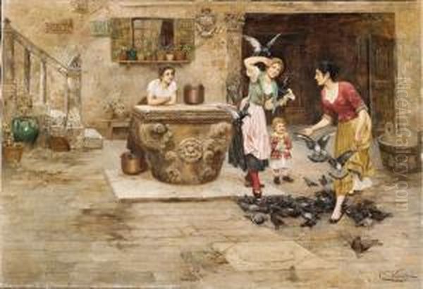 Al Passo Oil Painting by Cesare Vianello