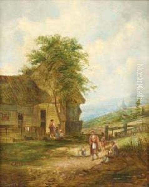 Scene Champetre Oil Painting by Alfred Vickers