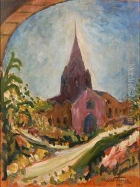 Camino A Valparaiso Oil Painting by Miguel Carlos Victorica