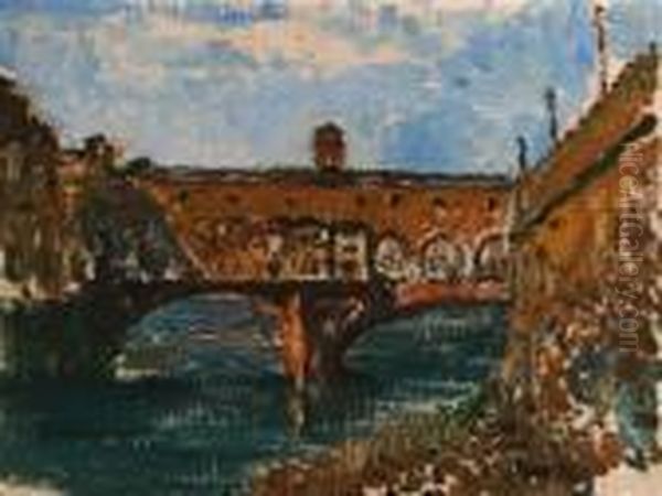 Ponte Vecchio Oil Painting by Miguel Carlos Victorica