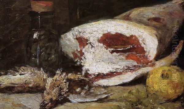 Still Life with a Leg of Lamb Oil Painting by Eugene Boudin