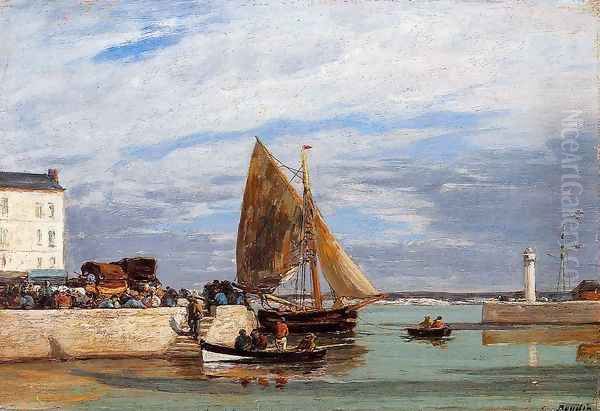 Honfleur, the Port I Oil Painting by Eugene Boudin