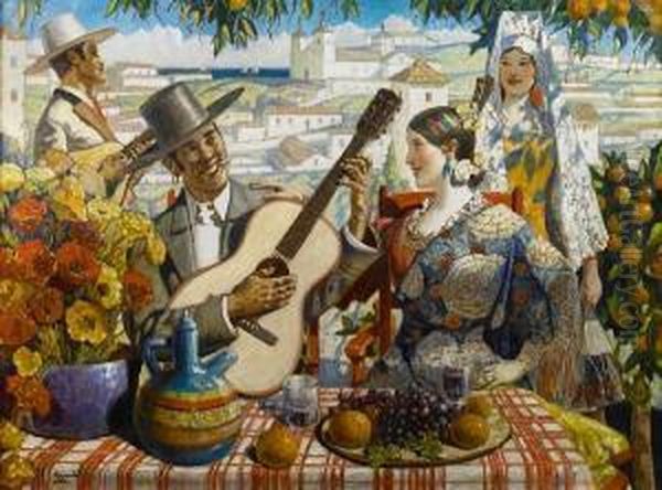 Encore (a Sweet Serenade) Oil Painting by Hernando Gonzallo Villa