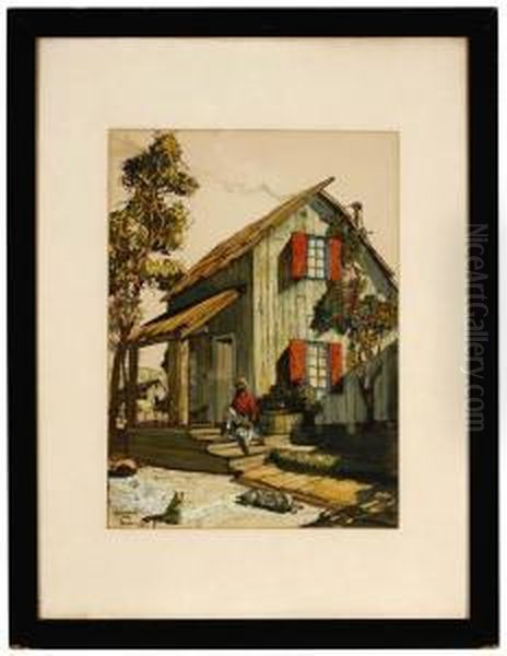 Sunday On The Farm Oil Painting by Hernando Gonzallo Villa