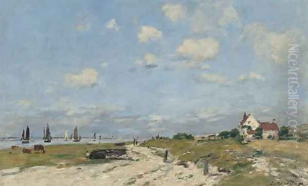 Les Dunes &agrave; Etaples Oil Painting by Eugene Boudin
