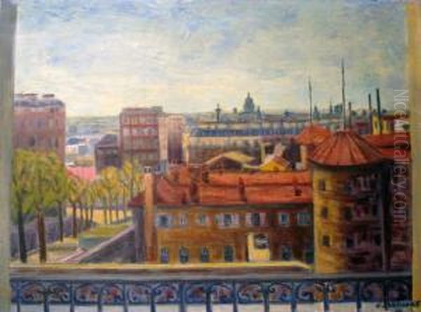 Vue De Paris Oil Painting by A. Vincent