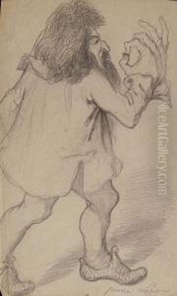 Caricature Of A Snuff-taker Oil Painting by A. Vincent