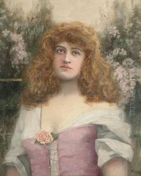 Portrait Of A Lady Oil Painting by A. Vincent