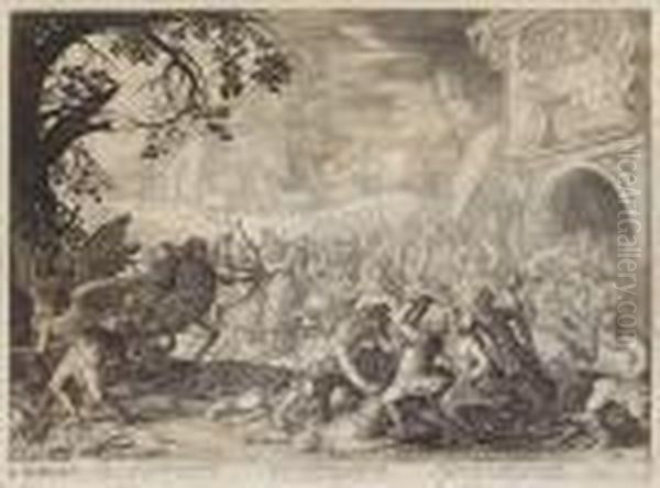 Mensch Und Tier Im Kampf Mit Chronos Und Dem Tod Oil Painting by David Vinckboons I