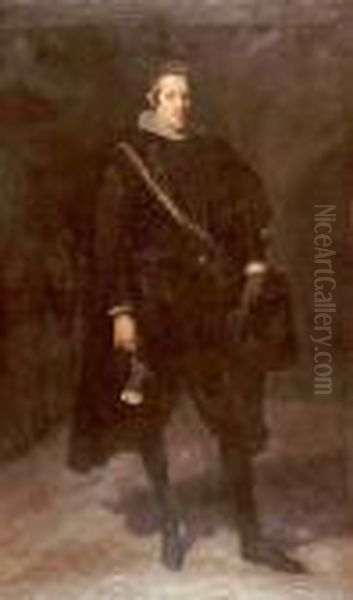 Portret Filipa Iv Krola Hiszpanii Oil Painting by Salvador Viniegra Y Lasso