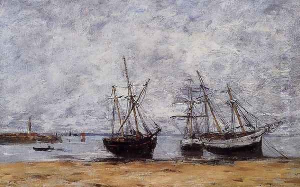 Portrieux, the Port at Low Tide Oil Painting by Eugene Boudin