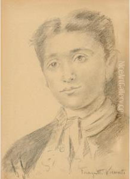 Giovane Donna Oil Painting by Adolfo A. Ferraguti Visconti