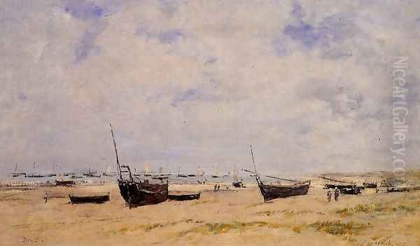 Berck, the Beach at Low Tide Oil Painting by Eugene Boudin