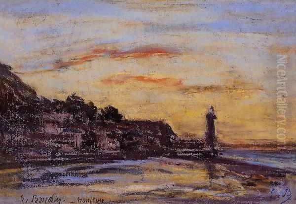 The Honfleur Lighthouse Oil Painting by Eugene Boudin