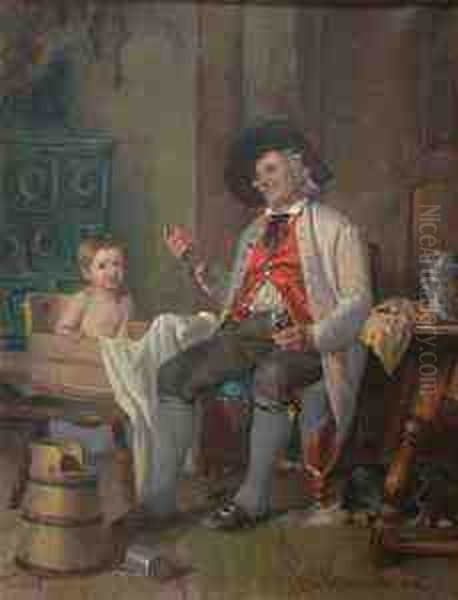 Des Lieblings Morgenbad Oil Painting by Ludwig Vollmar