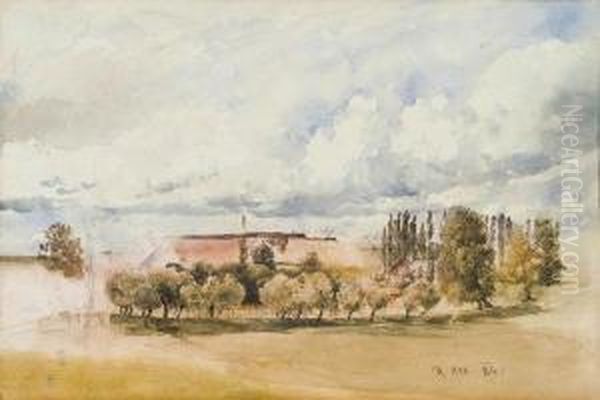 Landschaftsstudie Oil Painting by Rudolf Ritter von Alt