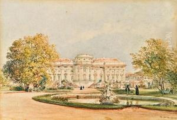 Palais Schwarzenberg In Wien Oil Painting by Rudolf Ritter von Alt