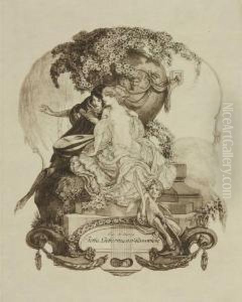 Die Bayros-mappe I. Oil Painting by Franz von (Choisy Le Conin) Bayros