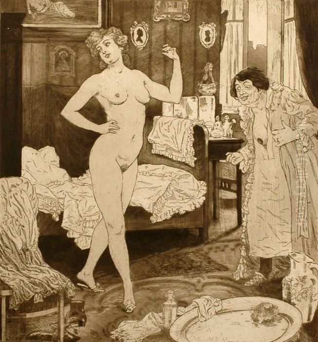 Die Bonbonniere Oil Painting by Franz von (Choisy Le Conin) Bayros