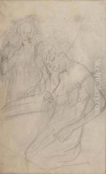 Galante Szene - Dame Im Neglige Oil Painting by Franz von (Choisy Le Conin) Bayros