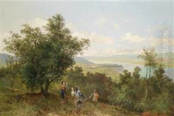 View Of Klosterneuburg Oil Painting by Baron Theodor Frieherr Von Ehrmanns