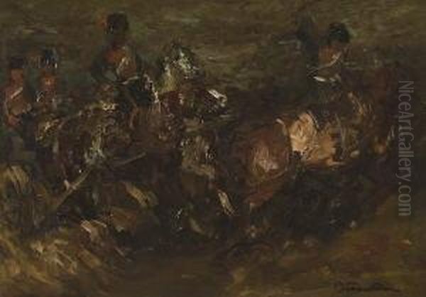 Auf Dem Weg In Die Schlacht. Oil Painting by Otto Von Faber Du Faur