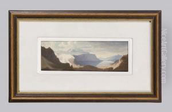 Gebirgsseelandschaft Oil Painting by Carl Von Frey